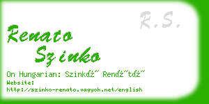 renato szinko business card